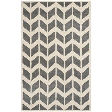 Safavieh Chatham Hand Tufted Square Rug- Dark Grey - Ivory- 3 x 3 ft. CHT746D-3SQ